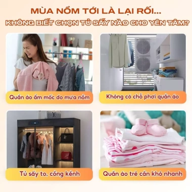 Máy sấy quần áo ROWANTO kèm cáp sạc - Tủ sấy đa năng, giảm giá 500k (giá gốc 620k)