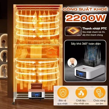 Máy sấy quần áo ROWANTO kèm cáp sạc - Tủ sấy đa năng, giảm giá 500k (giá gốc 620k) 7 Máy sấy quần áo ROWANTO kèm cáp sạc - Tủ sấy đa năng, giảm giá 500k (giá gốc 620k) 7