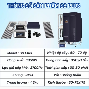 Máy sấy quần áo Rowanto S8 cao cấp công suất lớn, sấy nhanh đa năng mùa mưa, nồm ẩm 4 Máy sấy quần áo Rowanto S8 cao cấp công suất lớn, sấy nhanh đa năng mùa mưa, nồm ẩm 4