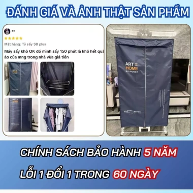 Máy sấy quần áo Rowanto S8 cao cấp công suất lớn, sấy nhanh đa năng mùa mưa, nồm ẩm