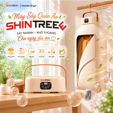 Máy Sấy Quần Áo SHINTREEE Treo Tường Khử Khuẩn 3 Chế Độ Hẹn Giờ 379.000₫