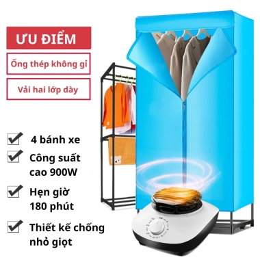 Máy Sấy Quần Áo Thông Minh 2 Tầng 900W - Hẹn Giờ 180 Phút, Giá Ưu Đãi 705.000₫