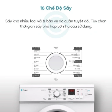 Máy sấy thông hơi Casper 7.2KG TD-72VWD - Chính hãng, bảo hành 2 năm, 4.86tr VND