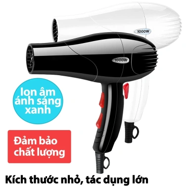 Máy sấy tóc 1.000W ánh sáng xanh âm ion nóng‑lạnh, bảo hành 12 tháng, giảm giá 268.500₫