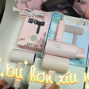 Máy sấy tóc 2 chiều 1.800W KOREMI NA-6.688 – Ion âm, mini gấp gọn, salon, chỉ 300k