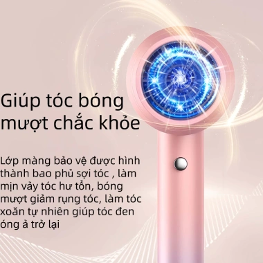 Máy sấy tóc 2 chiều KHY hồng - Nóng lạnh, ion âm, salon & gia đình, 135.200₫ 2