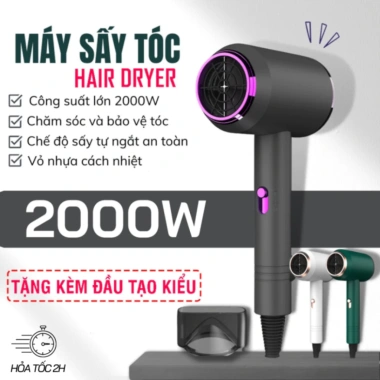 Máy sấy tóc 2 chiều Nóng Lạnh 2.000W công suất lớn, 3 chế độ tạo kiểu chuyên nghiệp, giảm tới 20%