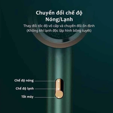 Máy sấy tóc 2 chiều Nóng Lạnh 2.000W - Đầu tạo kiểu đa năng, đèn LED, phong cách - Giá ưu đãi 105k