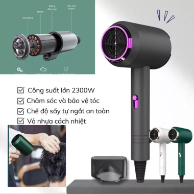 Máy sấy tóc 2 chiều nóng lạnh 2.300W 3 chế độ và mỏ vịt sấy mạnh khô tóc nhanh