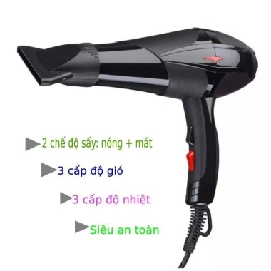 Máy sấy tóc 2 chiều Nóng Lạnh 3.000W – Công suất lớn, giá chỉ 65.000₫ 6 Máy sấy tóc 2 chiều Nóng Lạnh 3.000W – Công suất lớn, giá chỉ 65.000₫ 6