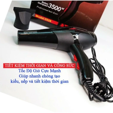 Máy sấy tóc 2 chiều nóng lạnh 3.500W công suất lớn ánh sáng xanh kèm mỏ vịt - Bảo hành 1 đổi 1