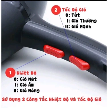 Máy sấy tóc 2 chiều Nóng Lạnh 3.500W công suất lớn, tặng đầu thổi Giá 69.000đ