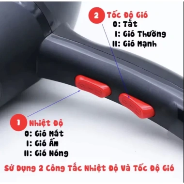 Máy sấy tóc 2 chiều nóng lạnh 3.500W công suất lớn - Tạo kiểu salon, chỉ 49.000₫