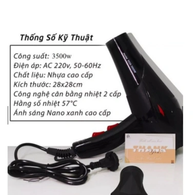 Máy sấy tóc 2 chiều nóng lạnh 3.500W công suất lớn thiết kế hiện đại - Giá ưu đãi 61.620₫