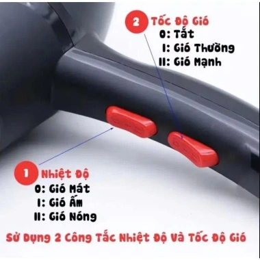 Máy sấy tóc 2 chiều nóng lạnh 3.500W - Tạo kiểu chuẩn salon, giá ưu đãi 69.000₫