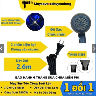 Máy sấy tóc 2 chiều nóng lạnh công suất lớn, gió mạnh chuyên dùng salon giảm giá 289k