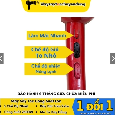 Máy sấy tóc 2 chiều nóng lạnh công suất lớn, gió mạnh Salon Giá chỉ 279.000₫