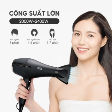 Máy sấy tóc 2 chiều Nóng Lạnh Lebenlang LBL3.066 - 2 đầu ion, chống xơ rối, 449k