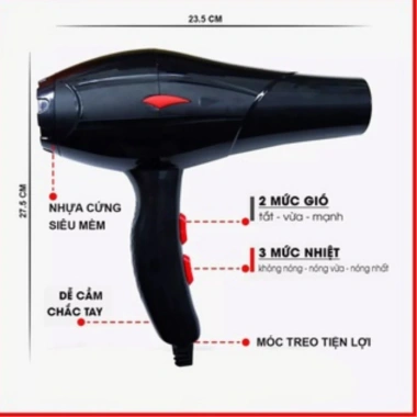Máy sấy tóc 2 chiều nóng lạnh Model 5.528 - Công suất lớn 3.500W, giảm giá 65k