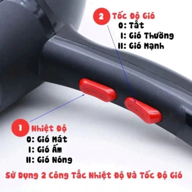Máy sấy tóc 6.688 - Công suất lớn, nóng lạnh 2 chiều, dây dài 3M, giá chỉ 297.500₫ 7