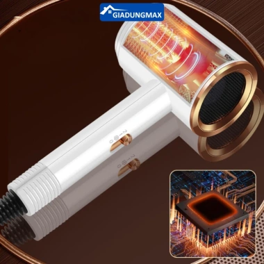 Máy sấy tóc âm không cánh quạt 2 chiều, nóng lạnh, 3 chế độ, công suất cao - 81.823₫