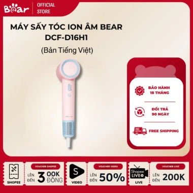 Máy sấy tóc Bear DCF-D16H1 1.600W - 5 chế độ sấy - Bảo hành 18 tháng - Chính hãng