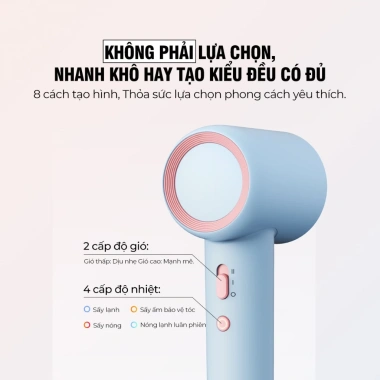 Máy sấy tóc Bear DCF-D16H1 1.600W - 5 chế độ sấy - Bảo hành 18 tháng - Chính hãng