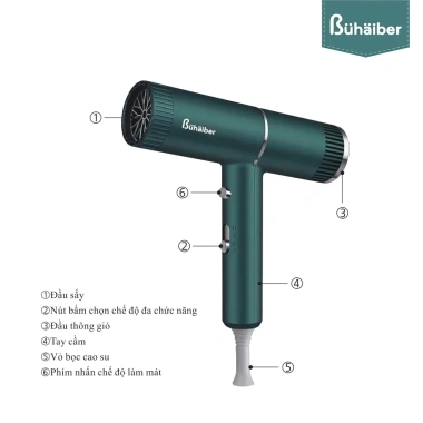 Máy sấy tóc Bühäiber BNP-997 2.200W 2 tốc độ 3 mức nhiệt - Giá chỉ 289.000 VND