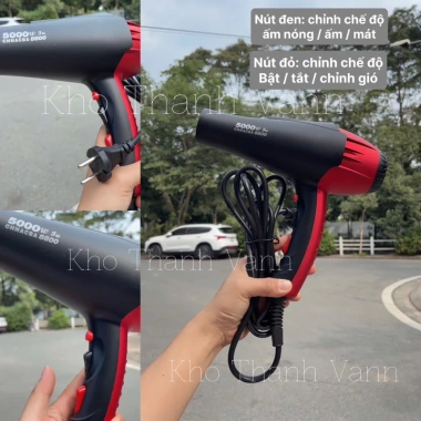 Máy sấy tóc CHHACBA 8.800 5.000W 2 chiều Nóng/Lạnh - Giá chỉ 229.000₫, giảm 50.000₫