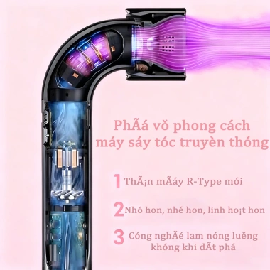 Máy sấy tóc công nghệ ion âm tính 2.800W ba bánh răng, nhiệt độ kép, không lá, thổi mạnh, giá chỉ 299.999₫