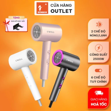 Máy sấy tóc CWELL C10HD 2.500W - 6 chế độ sấy kép, thiết kế thời trang, giảm giá 258.000 ₫