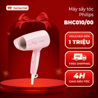 Máy sấy tóc du lịch mini Philips BHC010/00 1.200W - Bảo vệ tóc, bảo hành 2 năm, giảm giá 419.000 VND Máy sấy tóc du lịch mini Philips BHC010/00 1.200W - Bảo vệ tóc, bảo hành 2 năm, giảm giá 419.000 VND