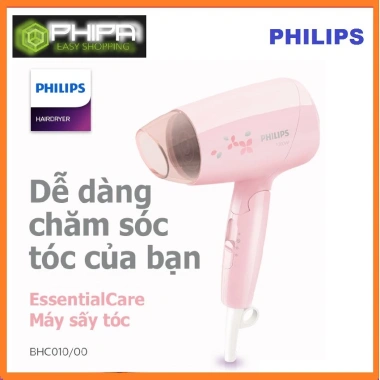 Máy sấy tóc du lịch Philips BHC010 1.200W màu hồng - Hàng chính hãng, giảm giá 367k
