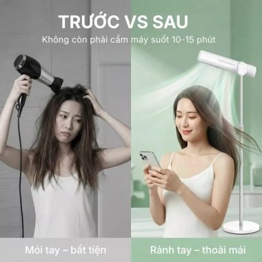 Máy Sấy Tóc Đứng Vietnamrobovac A0D - Ion Âm, Góc 180°, Tóc Mềm, Giá 1,49 Triệu 9 Máy Sấy Tóc Đứng Vietnamrobovac A0D - Ion Âm, Góc 180°, Tóc Mềm, Giá 1,49 Triệu 9