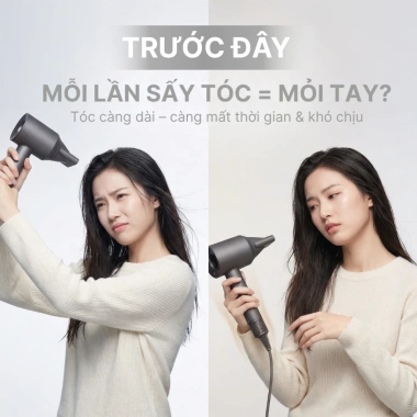 Máy sấy tóc đứng Vietnamrobovac A4D ion âm, góc 180 – Tóc mềm mượt, giá 4,278,434₫