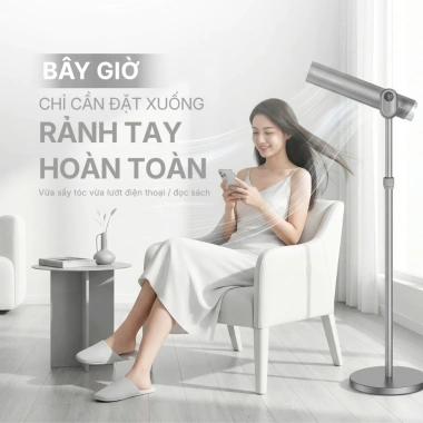 Máy sấy tóc đứng Vietnamrobovac A4D ion âm, góc 180 – Tóc mềm mượt, giá 4,278,434₫