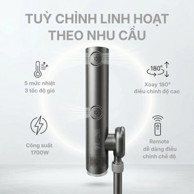 Máy sấy tóc đứng Vietnamrobovac A4D ion âm, góc 180 – Tóc mềm mượt, giá 4,278,434₫