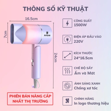 Máy sấy tóc gấp gọn 2.600W công suất lớn - Khô nhanh, bảo hành 12 tháng, giá chỉ 15.000₫
