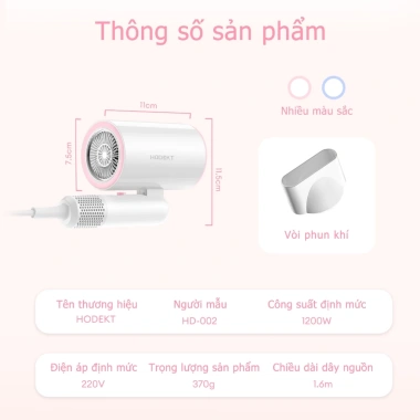 Máy sấy tóc gấp gọn HODEKT 1.200W - 3 chế độ nóng lạnh đèn xanh bảo vệ tóc di động 9 Máy sấy tóc gấp gọn HODEKT 1.200W - 3 chế độ nóng lạnh đèn xanh bảo vệ tóc di động 9