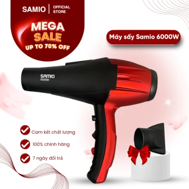 Máy sấy tóc hai chiều 6.000W SAMIO Ion âm, nóng lạnh, công suất lớn, dây dài 2m salon