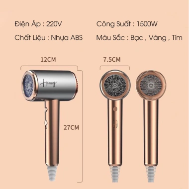 Máy sấy tóc HAZAMJ 2.200W chính hãng - Ion âm, 2 chiều nóng lạnh, công suất lớn chuẩn salon, giảm giá 202.999₫