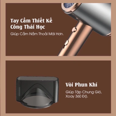 Máy sấy tóc HAZAMJ 2.200W chính hãng - Ion âm, 2 chiều nóng lạnh, công suất lớn chuẩn salon, giảm giá 202.999₫ 8 Máy sấy tóc HAZAMJ 2.200W chính hãng - Ion âm, 2 chiều nóng lạnh, công suất lớn chuẩn salon, giảm giá 202.999₫ 8