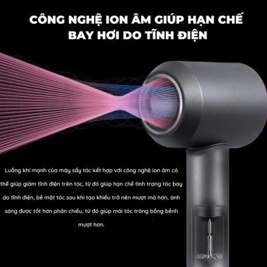 Máy sấy tóc HD08 khô nhanh, tóc mượt tự nhiên, hơi nước - Giá ưu đãi 429.660₫ 6