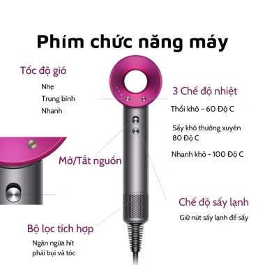Máy sấy tóc Hồng Pastel MIKI DREAME HAIR 2 chiều nóng lạnh, nhiệt thông minh 2.300W - 299.000 VND