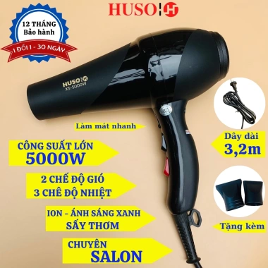 Máy sấy tóc HUSO HC-6.000 công suất lớn, nóng lạnh 2 tốc độ gió, 3 chế độ nhiệt, ION sáng xanh - Giá 398.000₫ 7