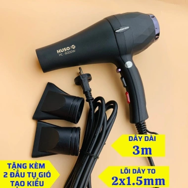 Máy sấy tóc HUSO HC-6.000 công suất lớn, nóng lạnh 2 tốc độ gió, 3 chế độ nhiệt, ION sáng xanh - Giá 398.000₫ 8