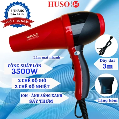 Máy sấy tóc HUSO SALON 2 chiều nóng lạnh, ION âm sáng xanh, sấy thơm – 398.000₫