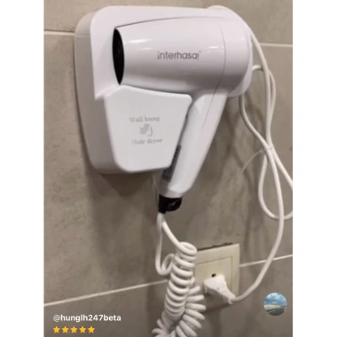 Máy sấy tóc Interhasa cao cấp 5 sao, công suất mạnh 1.400W, giá ưu đãi 340.000 VND