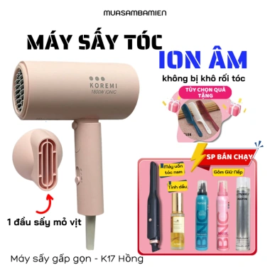 Máy sấy tóc ion 1.800W bảo vệ tóc, làm mượt nhanh, gập gọn nhẹ tiện lợi Giá chỉ 289.700₫