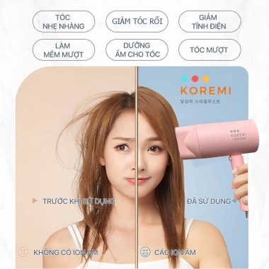 Máy sấy tóc ion 1.800W bảo vệ tóc, làm mượt nhanh, gập gọn nhẹ tiện lợi Giá chỉ 289.700₫ 7 Máy sấy tóc ion 1.800W bảo vệ tóc, làm mượt nhanh, gập gọn nhẹ tiện lợi Giá chỉ 289.700₫ 7